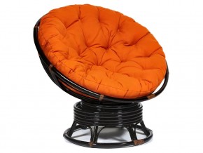 Кресло-качалка Papasan w 23/01 B с подушкой Antique brown, ткань Оранжевый в Верхнем Уфалее - verhnij-ufalej.магазин96.com | фото