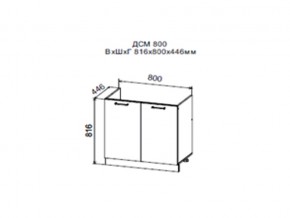 Шкаф нижний ДСМ800 под мойку в Верхнем Уфалее - verhnij-ufalej.магазин96.com | фото